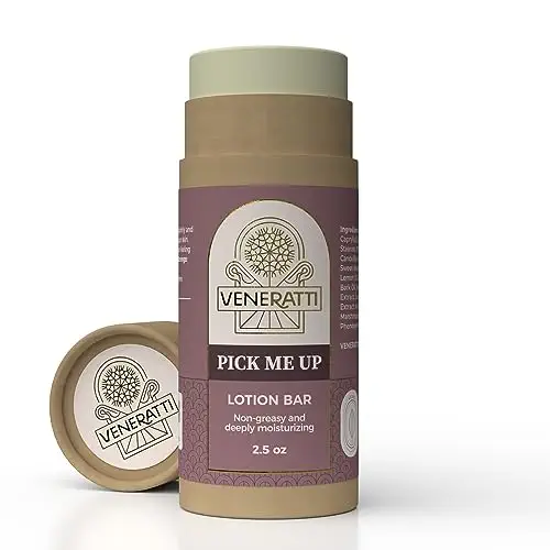 VENERATTI Lotion Bar Pick Me Up Scent - Vegan, Made in the US, Eco Friendly Products - Quick Absorption, Non-Sticky - Natural Ingredients Solid Body Lotion for Women Dry Skin - Travel Body Lotion