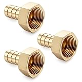 CanQuanSWZX 3PCS 1/2 Zoll Messing Schlauchtülle, 12mm Schlauchanschluss mit Innengewinde, Robuste Schlauchverbinder für Gartenschlauch, Sanitärinstallationen, Wasserleitungen
