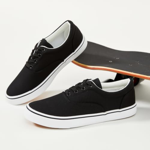 Image of yageyan Men's Low Top Canvas Walking Shoes Lace-up Fashion Sneakers Casual