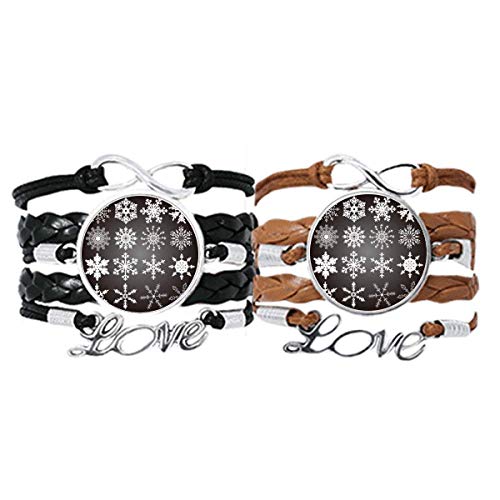 Bracelet en cuir flocon de neige DIYthinker ajustable contre les bijoux fragiles