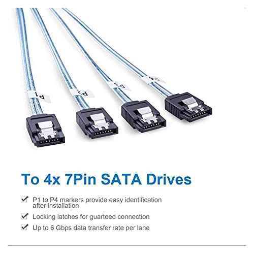 Cable Artemisia Mini SAS 36pin SFF-8087 a 4 SATA 7pin 0.5 m miniatura 5