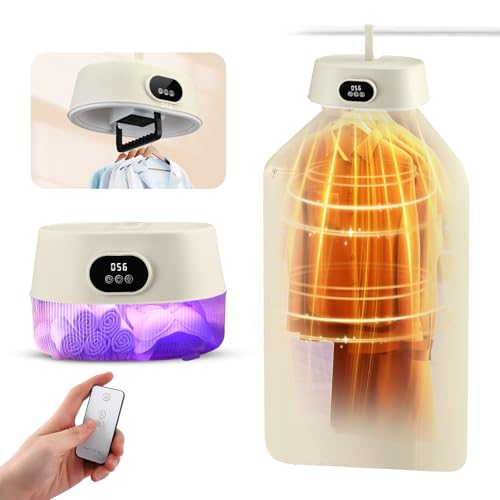 Portable Electric Clothes Dryer 600W Foldable Laundry Dryer with UV Sterilizer Timer Heated Airer 4 Modes Mini Dryer Machine for Apartment RV Travel Home