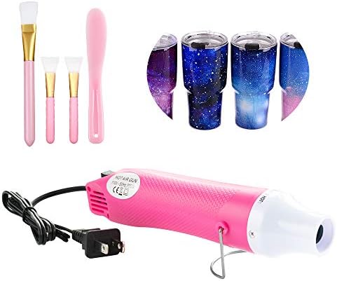 Bubble Buster Tool for Making Epoxy Glitter Tumblers Heat Gun for Epoxy Resin Drying Tool for DIY Acrylic Resin Cups Tumblers Shrink Wrap Package Remove Air Bubbles Melt Seal Wax Dry Crafts (Pink)