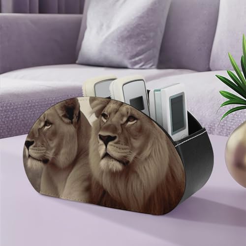 Support de télécommande L007 en cuir synthétique à 5 compartiments pour table - Lot de 3 boîtes - 6