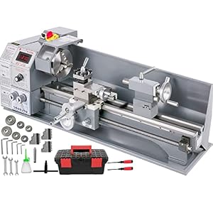 VEVOR Mini Drehbank 220x600mm Drehmaschine Metall 1.1KW Mini Drechselbank für Metallbearbeitung Drehbank Metall präzise einfach zu bedienen