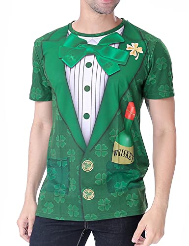 Funny World St. Patrick's Day Shirt Men's Leprechaun Costume Green T-Shirts, 4X-Large, Whiskey