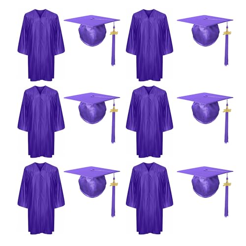 Image of Shiny Preschool Kindergarten Graduation Cap Gown Set for Kids With 2026 2025 Tassel Charm