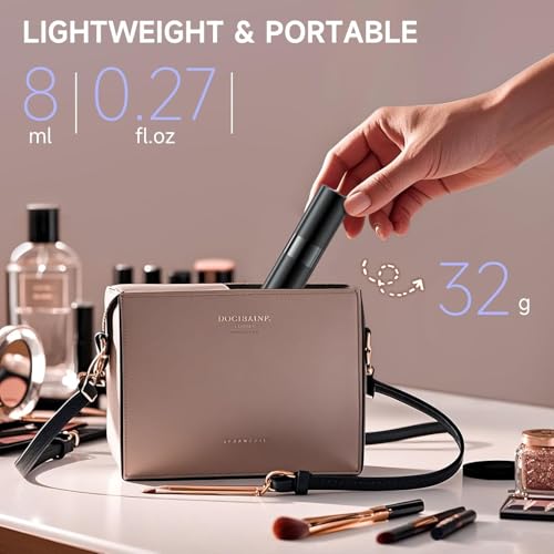 Image of 10ML Mini Perfume Atomizer Spray Bottle, Empty Refillable Glass Travel Cologne Sprayer for Men & Women with Refill Tools (Black-2)