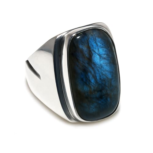 Bague de déclaration labradorite naturelle cadeau idéal femme et ado 59
