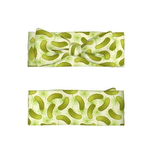 FoRes Sushi Dill Pickles Baby Bow Headband - Soft Bows Hair Accessories for Baby - Angel Princess Hairband - Perfect Full Moon Gift2