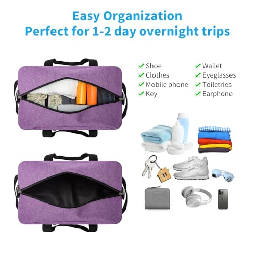 Image of Apenze Small Gym Bag 14 inch lightweight Carry On Mini Duffel Bag for Travel Sport - Lavender Purple