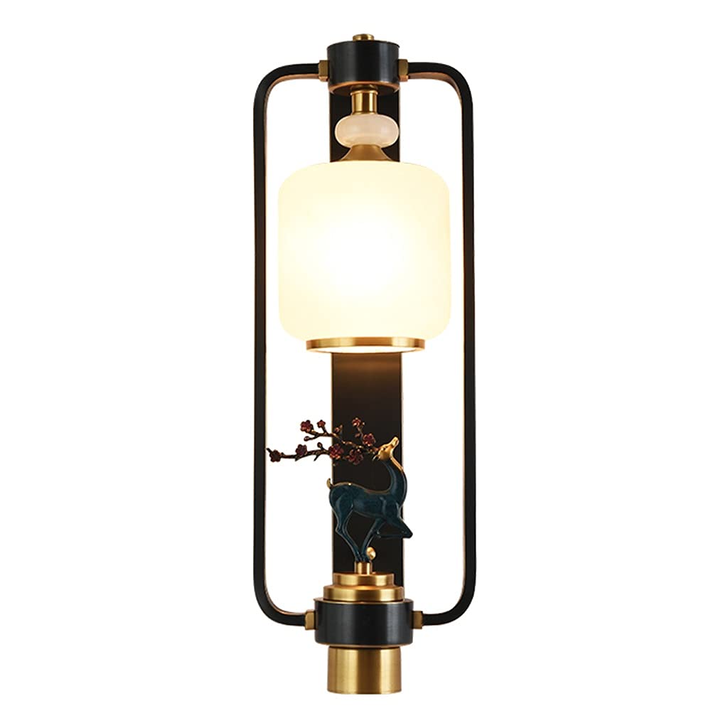 Lámpara de pared de cobre con esmalte de ciervo, iluminación decorativa de alta gama