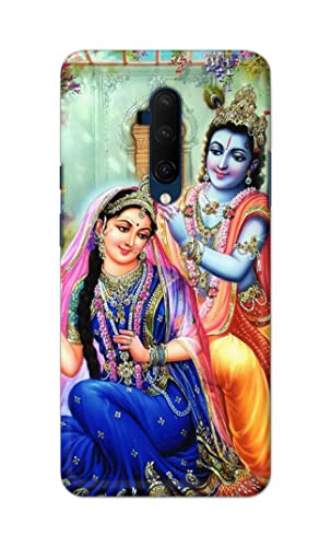 Image of Printed Hard Back Cover Case for OnePlus 7T Pro | OnePlus 7 Pro Back Cover (Radha Krishna) -1803
