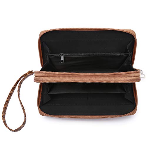 Western Style Fringe Classic Concho Studded Women Wristlet Wallet Clutch Purse (Tan) #TOP3