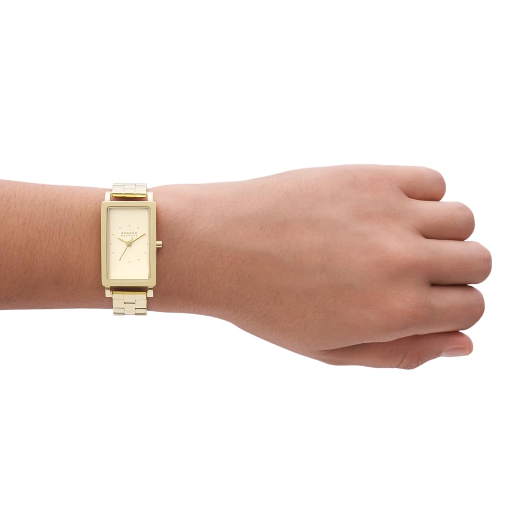 Skagen damski zegarek Hagen, kwarcowy mechanizm z trzema wskazówkami, pasek ze stali szlachetnej lub skóry