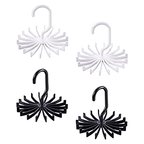 Zasjon 4 Pièces Porte Cravate Cintre Rotatif à 360 ° Cintre à Cravate, Cintre de Ceinture avec 20 Crochets, Organisateur de Cravates Gain De Place Portemanteau pour Cravates, Foulards, Ceintures Cover