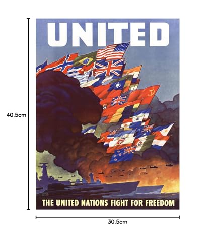Póster histórico de los Aliados WWII para regalar a coleccionistas de arte 4