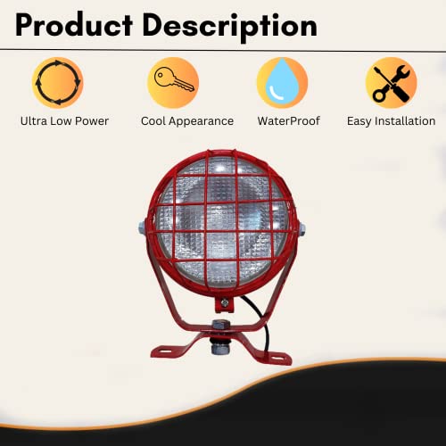 12V Headlight Red Tractor Work Light for Truck Trailer Tractor Enhance Visibility for Engineering and Agriculture Vehicles Universal Fit & Tractor Work Lamp Assembly