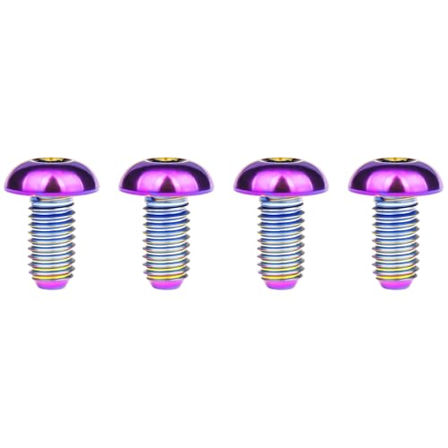 Image of Titanium Bolt M4x6 8 10 12 15 20mm Hex Head Screws for Bicycle Pack of 4 (Rainbow, M4x8mm)