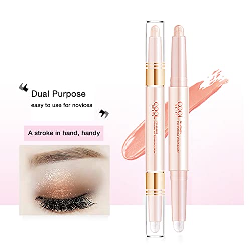 Ice Love Cream Eyeshadow Stick, 2 Tone Glitter Gradient Shimmer Double Heads Eyeshadow Stick Pencil Crayon Set, Waterproof Long Lasting Eye Makeup Tool For Women Girls (24#Blue) #TOP3