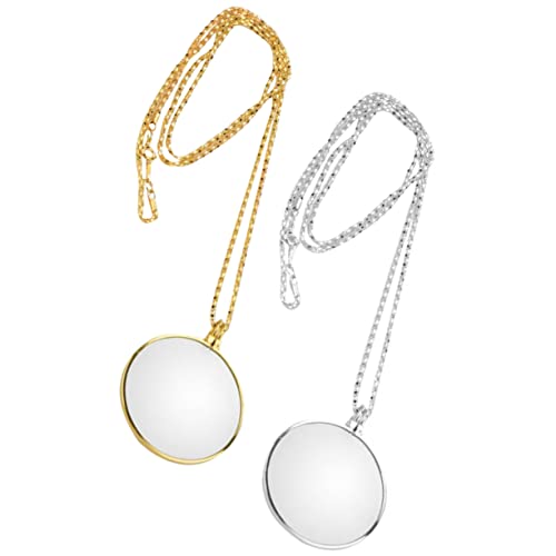 FRCOLOR 1 Juego Colgantes Curiosidades Chain Joyeria Lupa Colgante Delicada Herramienta De Aumento Collar De Lupa Aleación De Zinc 2 Piezas