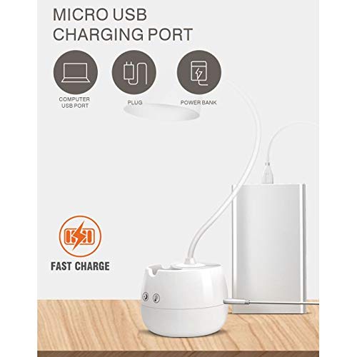 Image of IDOLESHOP LED Stand 360 Degree Flexible Rechargeable Advanced Pen & Mobile Holder Modern Touch Switch Desk Lamp for Decor (White, Pack of 1)