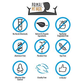 PRIMAL PIT PASTE Deodorant Stick Unscented Natural, 2.7 OZ