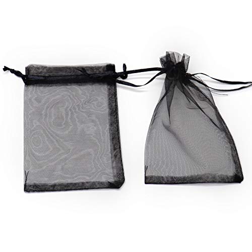 Image of Dealglad 50pcs Drawstring Organza Jewelry Candy Pouch Christmas Wedding Party Favor Gift Bags (4x6, Black)