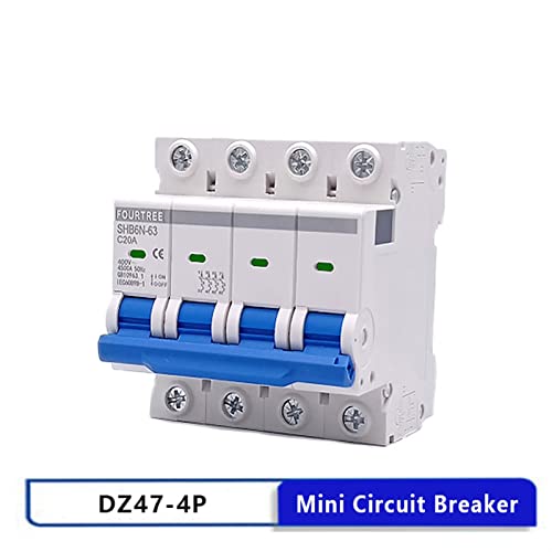 Mini disjoncteur rail DIN 4 pôles 400V pour équipement mécanique