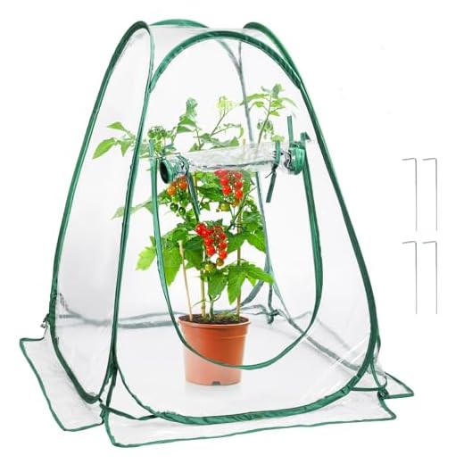 Lyellfe Pop Up Greenhouse Cover, PVC Mini Greenhouse with Nails, 28" x 28" x 34" Clear Portable Backyard Gardening Flower Sunshine Tent Room for Indoor Outdoor Plant, Cold Frost Protector