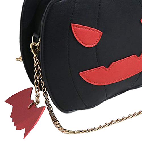 Tongina Bolsa de abóbora feminina saco de doces de halloween pequeno diabo bolsa de ombro mensageiro