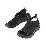 Summer Washable Slingback Orthopedic Slide Sport Sandals, Comfy Knit Thick Bottom Fish Mouth Casual...
