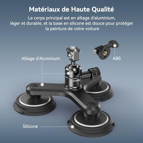 Support triple ventouse SmallRig 4468 haute résistance GoPro