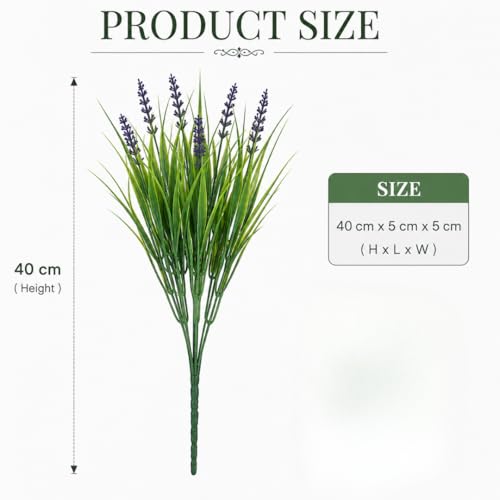 Image of SATYAM KRAFT 5 Pcs Artificial Lavender Flower Bunch | Purple Artificial Flowers for Home Decor, Office, Living Room, Bedroom, Wedding Decoration & Vase Arrangement (Pack of 5)
