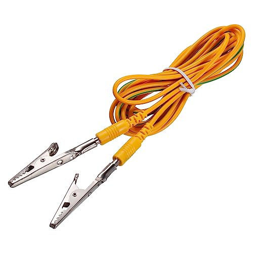 Image of MECCANIXITY ESD Grounding Cable Cord with Alligator Clip 3.0m /118 inch Long Yellow Anti-Static Ground Wire Cable Clip for Eliminate Conductor Electrostatic
