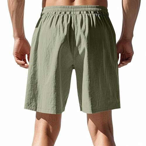 Shorts casuales de lino y algodón para hombre miniatura 3