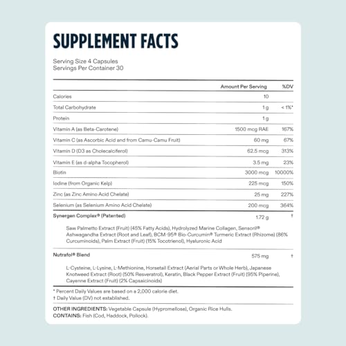 Nutrafol Men's Hair Growth Supplements, Clinically Tested for Visibly Thicker Hair and Scalp Covera