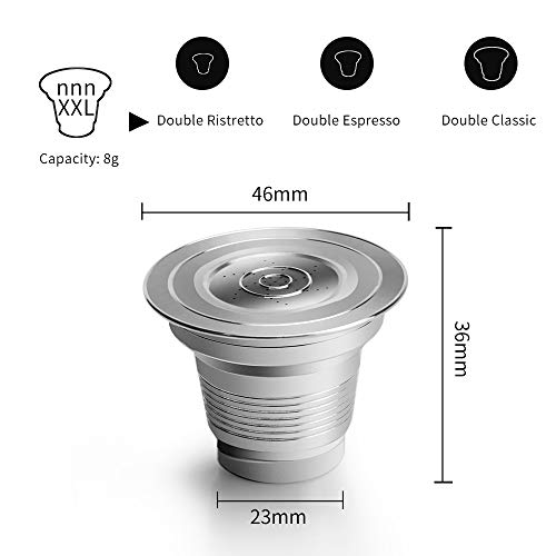 Loijon Cápsulas de café preenchíveis em aço inoxidável Filtro de xícara para cápsulas de café reutil