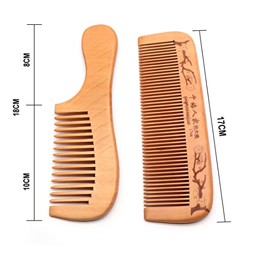 Peine de Madera Artesanal Para Cabello Rizado 2 Piezas miniatura 6