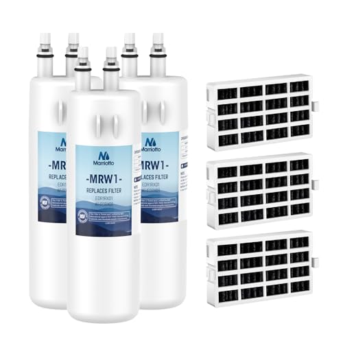 MARRIOTTO EDR1RXD1 Refrigerator Water Filter Compatible with W10295370A, WHR1RXD1, KAD1RXD1, Filter 1, W10295370, P4RFWB, P8RFWB2L, 46-9930, 46-9081 and W10311524 Air Filter (3+3)