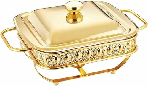 Chauffe-plats rond pour restauration de buffet avec support et couvercle transparent