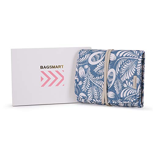 Bagsmart Travel Jewelry Organizer Case Foldable Floral Jewelry Roll With Tassel For Journey-Rings, Necklaces, Earrings, Bracelets #TOP6