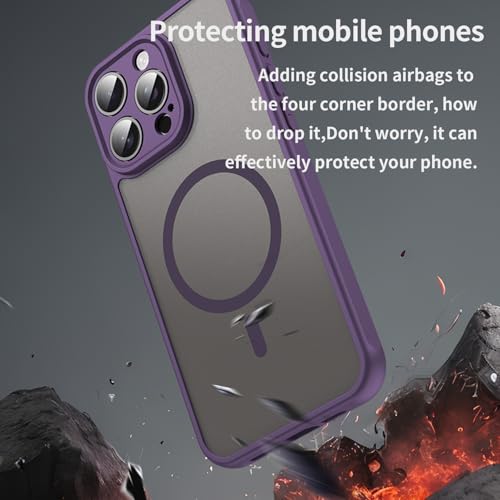 Coque iPhone 15 Pro Max antichoc violette protection MagSafe dos mat - 5