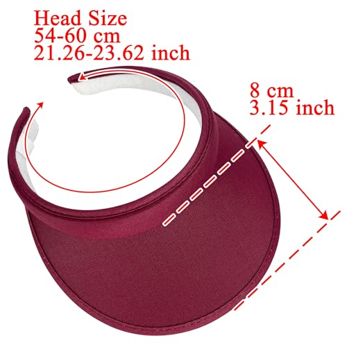Image of 2 Pack Sun Visor Hats Women Men Clip On Wide Brim Visors Hat Outdoor Sports Golf Beach Travel Tennis Caps