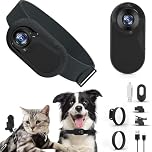 1080P Cat Collar Camera, 170° Wide Angle Dog Tracker Collar No WiFi Needed, Mini Lightweight Pet Body Camera with Audio & Video Records for Dogs Cats Gift Indoor Outdoor