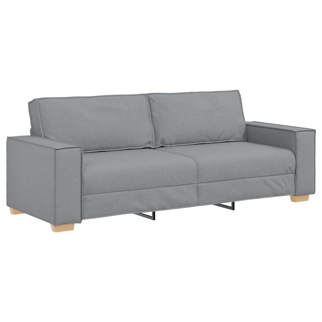 Sofa 3-osobowa, jasnoszara, 180 cm, miękki materiał poliestrowy, stabilna drewniana rama metalowa, wygodna sofa do salonu do relaksu