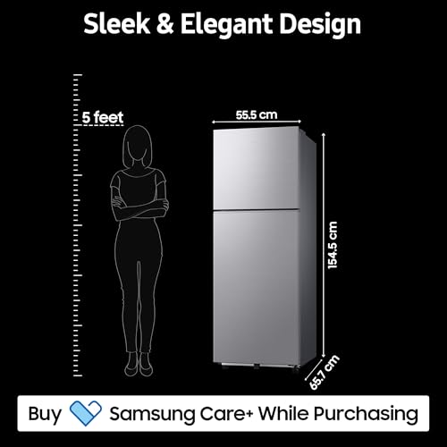 Image of Samsung 236 L, 3 Star, Digital Inverter, Frost Free Double Door Refrigerator (RT40H28W3QHL, Gray Silver, 2026 Model)