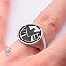 Marvel Comics SHIELD STL BLK LOGO RNG SZ 10