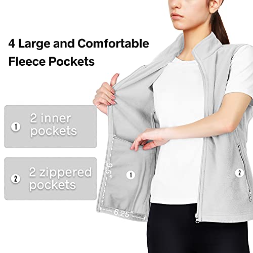 33,000ft Dames fleece vest jas opstaande kraag ultralicht outdoor vest tops met zakken ritssluiting Gilets damesvest - Image 5