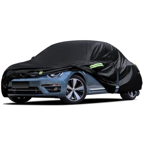 Car Cover Custom Fit for Volkswagen Beetle 2 Door 1998-2019 Waterproof All Weather Full Exterior Cover Rain Sun Hail Protector Car Cover with Door Zipper